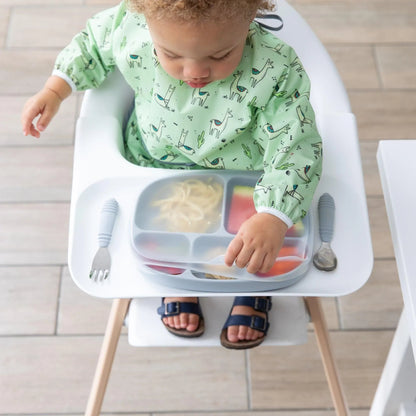 Bumkins Essential | Clear Silicone Stretch Lids for Divided Toddler Plates