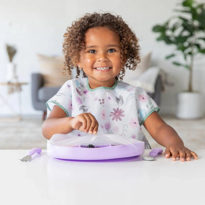 Bumkins Essential | Clear Silicone Stretch Lids for Divided Toddler Plates