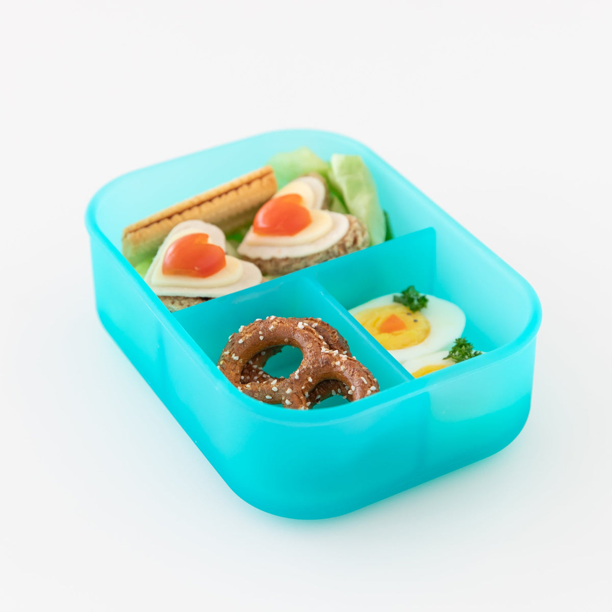 Bumkins Deals | Silicone Divided Bento Box for Food Storage, Blue Jelly
