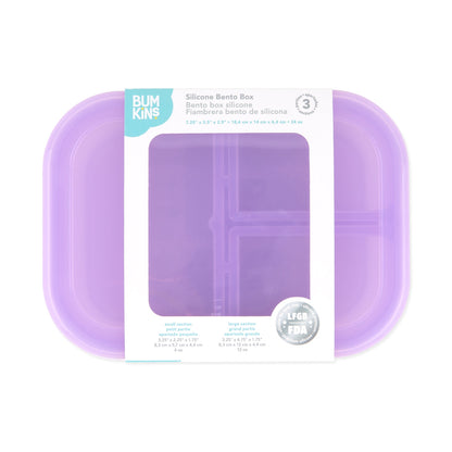 Bumkins Signature | Purple Jelly Silicone Bento Box for Food Storage Baby
