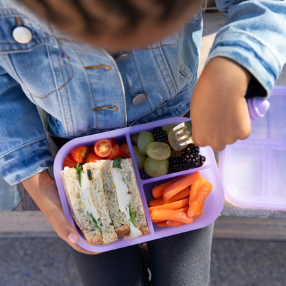 Bumkins Signature | Purple Jelly Silicone Bento Box for Food Storage Baby