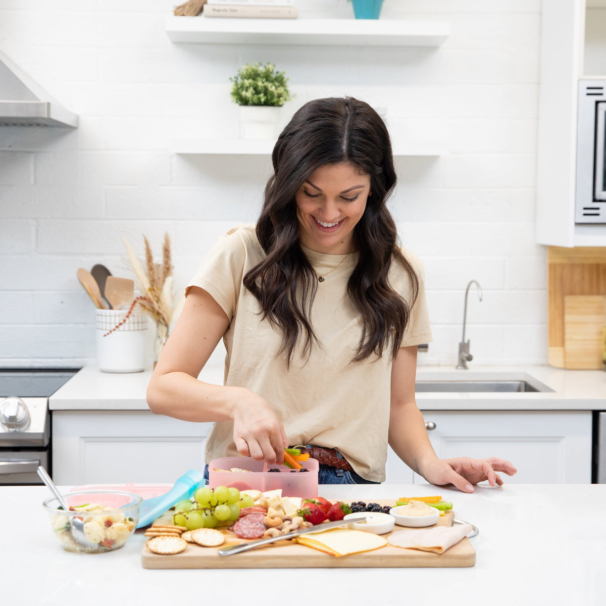 Bumkins Sale | Pink Jelly Silicone Bento Box for Food Storage and Meal Prep