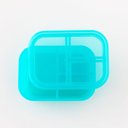 Bumkins Recommended | Silicone Bento Box 3 Section 2 Pack: Aqua Jelly