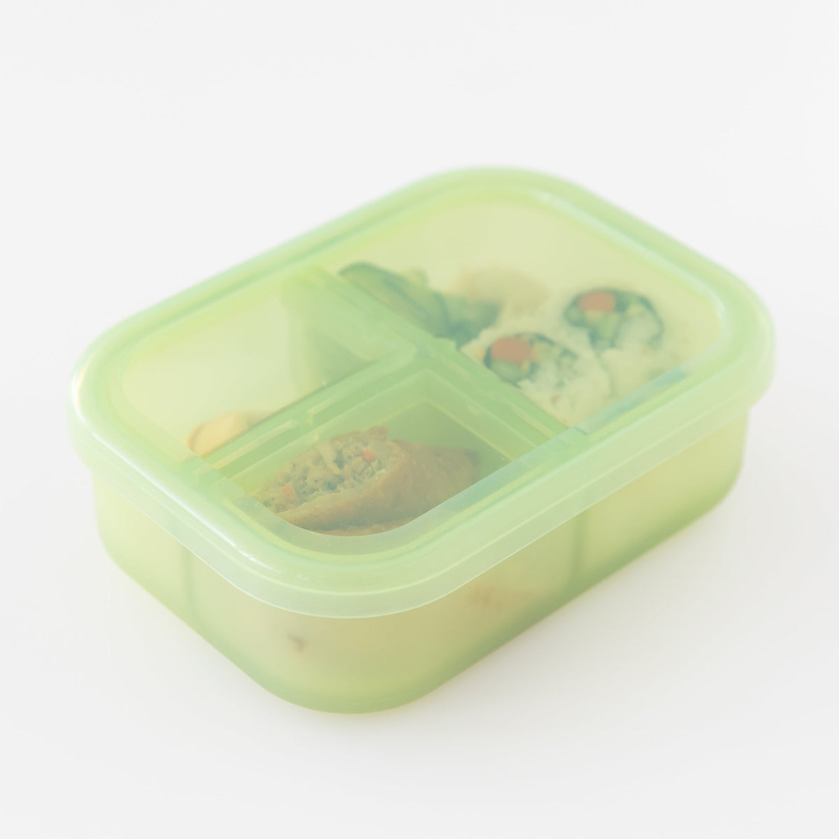 Bumkins Recommended | Silicone Bento Box 3 Section 2 Pack: Aqua Jelly