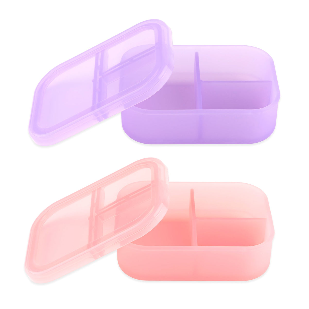 Bumkins Featured | Silicone Bento Box 3 Section 2 Pack: Magenta Jelly