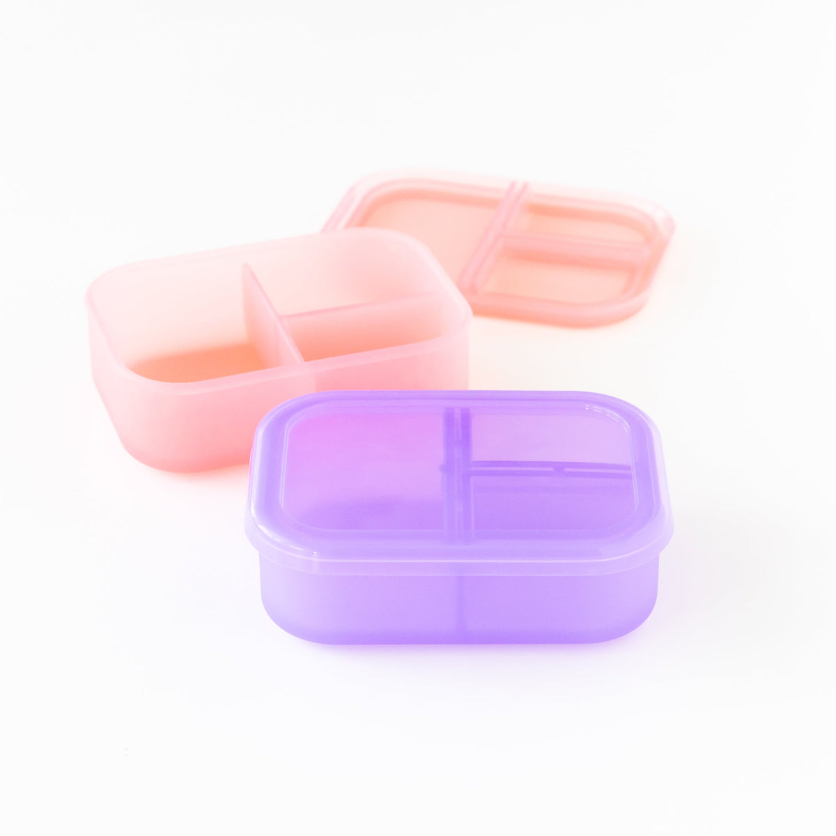 Bumkins Featured | Silicone Bento Box 3 Section 2 Pack: Magenta Jelly