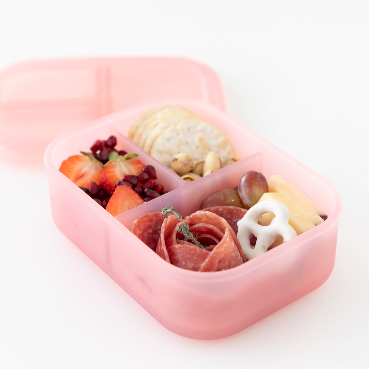 Bumkins Featured | Silicone Bento Box 3 Section 2 Pack: Magenta Jelly