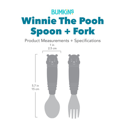 Bumkins Special Offer | Disney Winnie the Pooh Spoon and Fork Set for Babies