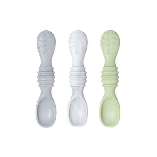 Bumkins Sale | 2 in 1 Silicone Baby Spoons For Self-Feeding 3 mos & up Baby