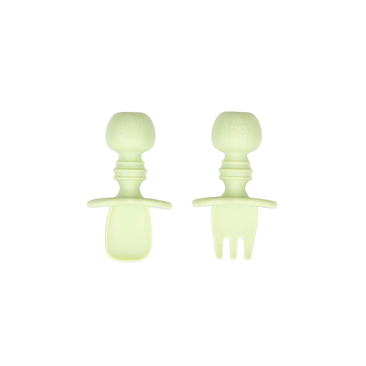 Bumkins Classic | Chewtensils Silicone Baby Spoon and Fork Set – Sage Baby