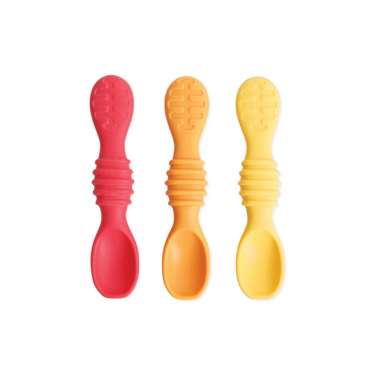 Bumkins Best Seller | 2-in-1 Silicone Baby Feeding Spoon Trio in Tutti Frutti