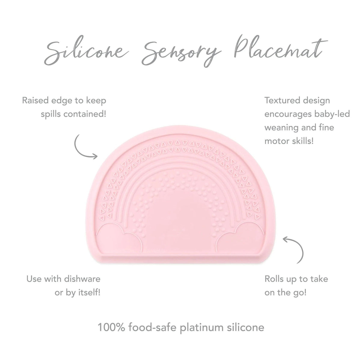 Bumkins Great Value | Food-Grade Silicone Sensory Placemat For Babies in Pink