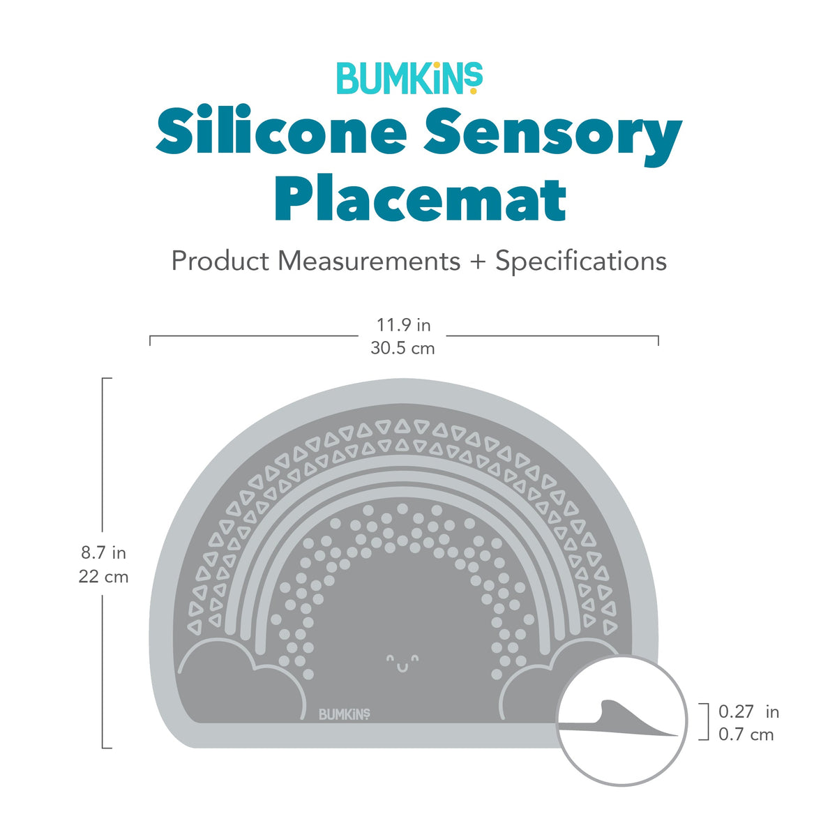 Bumkins Great Value | Food-Grade Silicone Sensory Placemat For Babies in Pink