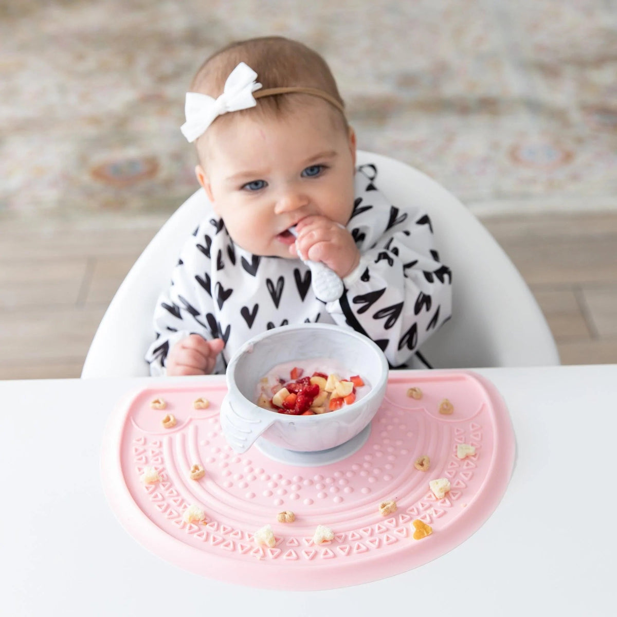 Bumkins Great Value | Food-Grade Silicone Sensory Placemat For Babies in Pink