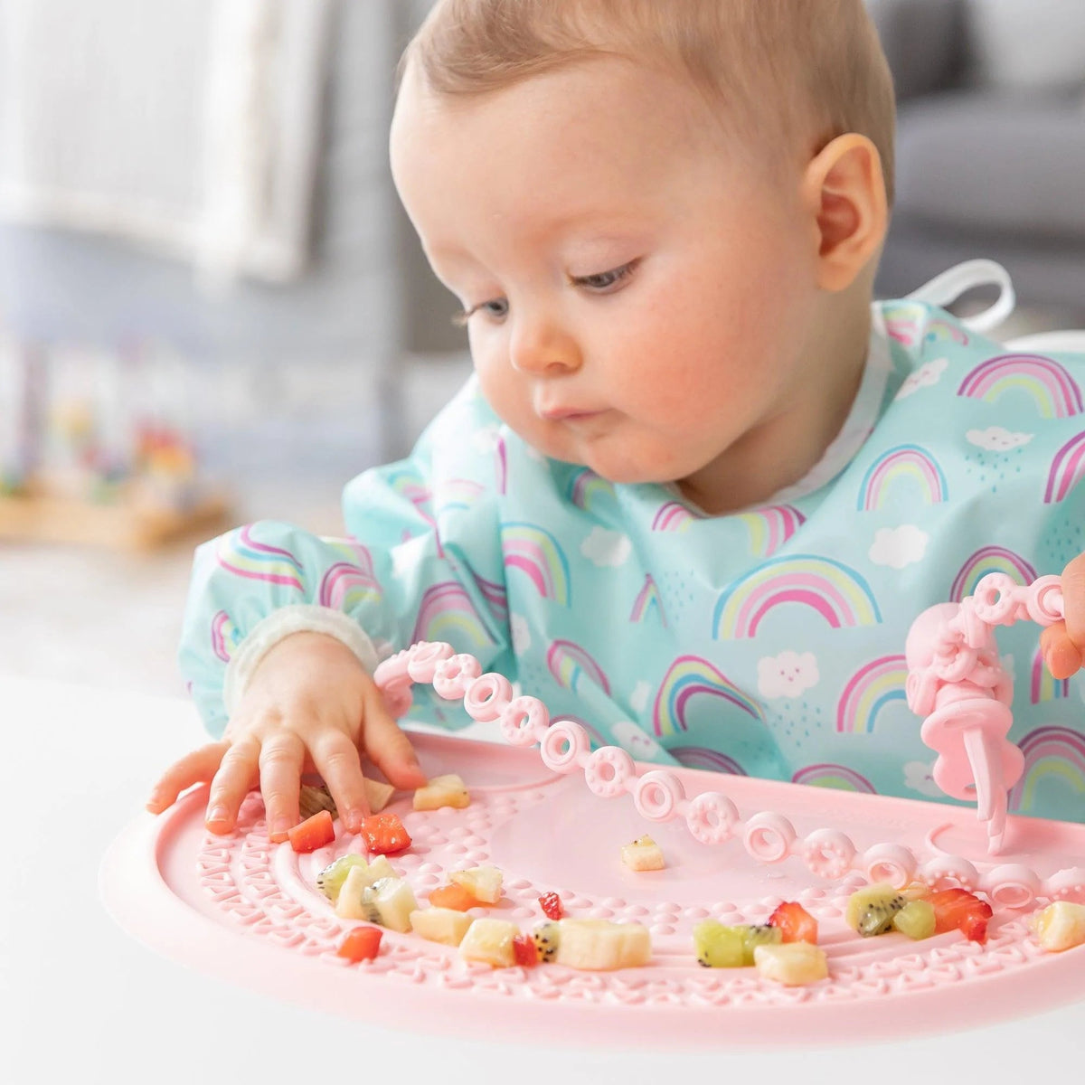 Bumkins Great Value | Food-Grade Silicone Sensory Placemat For Babies in Pink