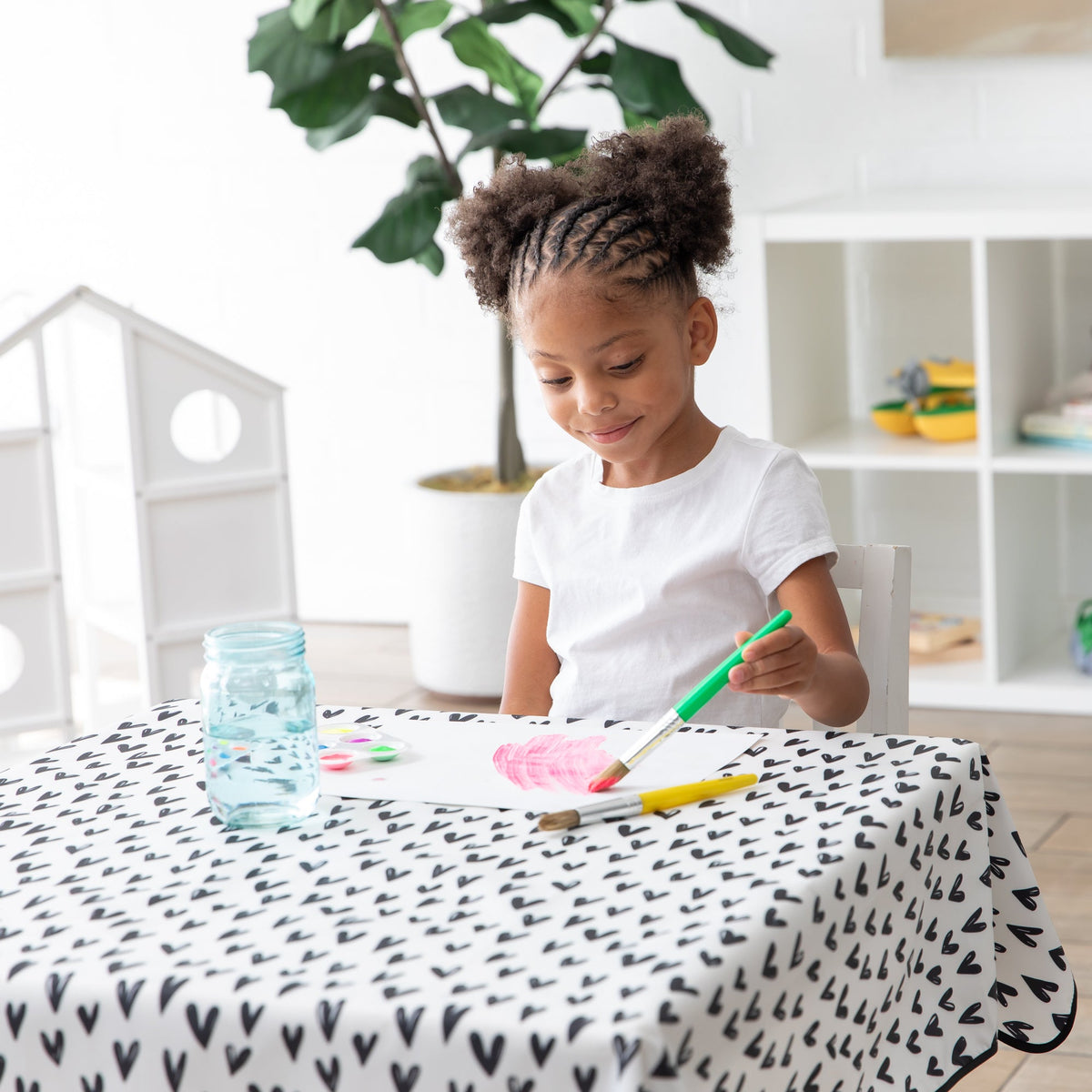 Bumkins Popular | Heart Splat Mat For Tables + Under Highchairs