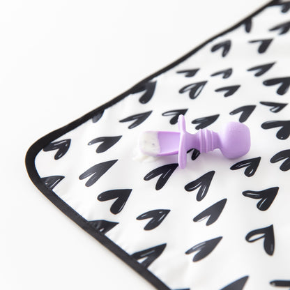 Bumkins Popular | Heart Splat Mat For Tables + Under Highchairs