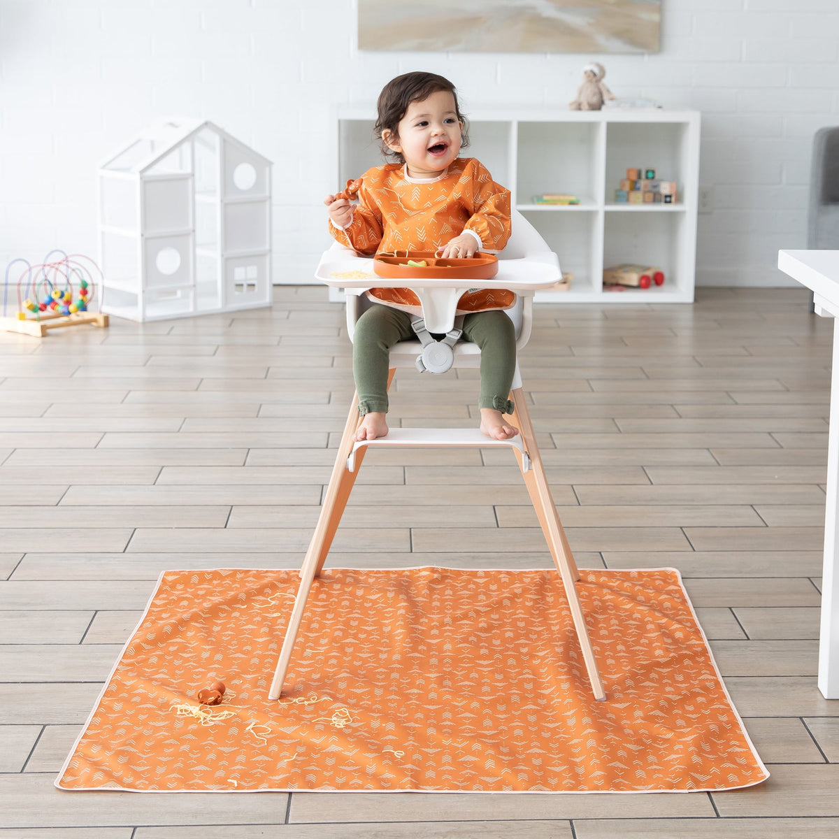 Bumkins Featured | Grounded Boho Reusable Splat Mat for Tables + Under Highchairs