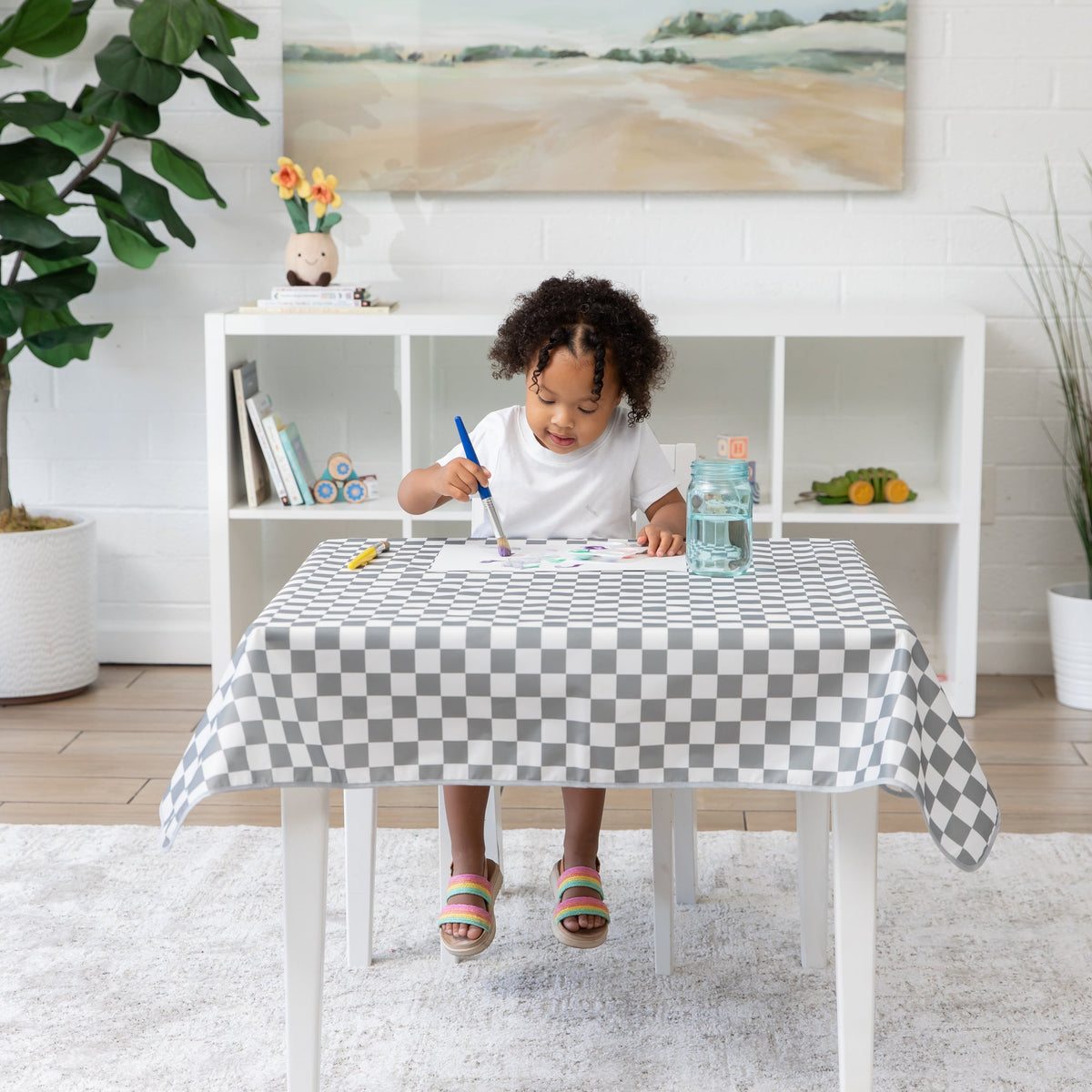 Bumkins Quality | Splat Mat: Charcoal Check