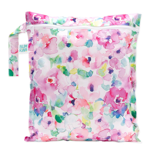 Bumkins New | Reusable Wet Bag, Travel Bag, Waterproof Fabric – Watercolor Baby
