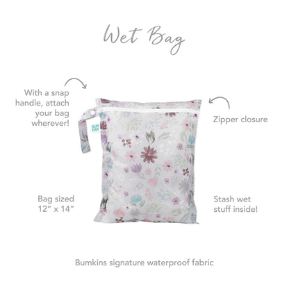 Bumkins Great Value | Floral Print Large Hanging Wet Bag For @ Home or On-The-Go