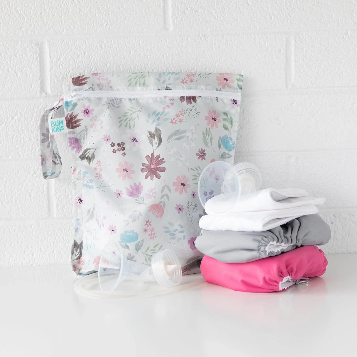 Bumkins Great Value | Floral Print Large Hanging Wet Bag For @ Home or On-The-Go