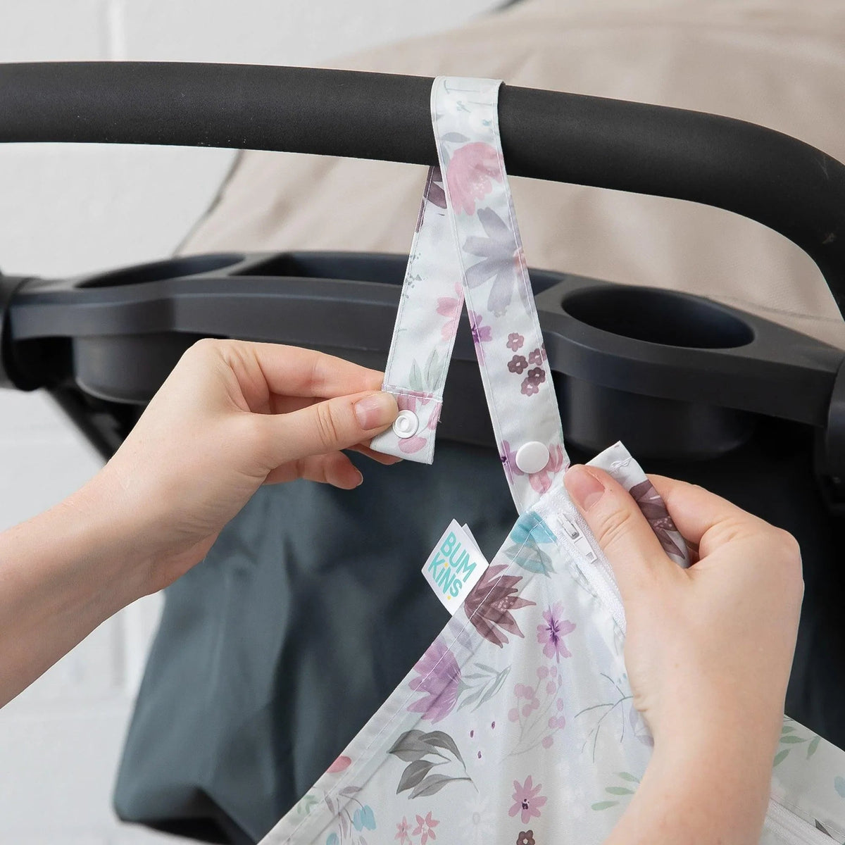 Bumkins Great Value | Floral Print Large Hanging Wet Bag For @ Home or On-The-Go