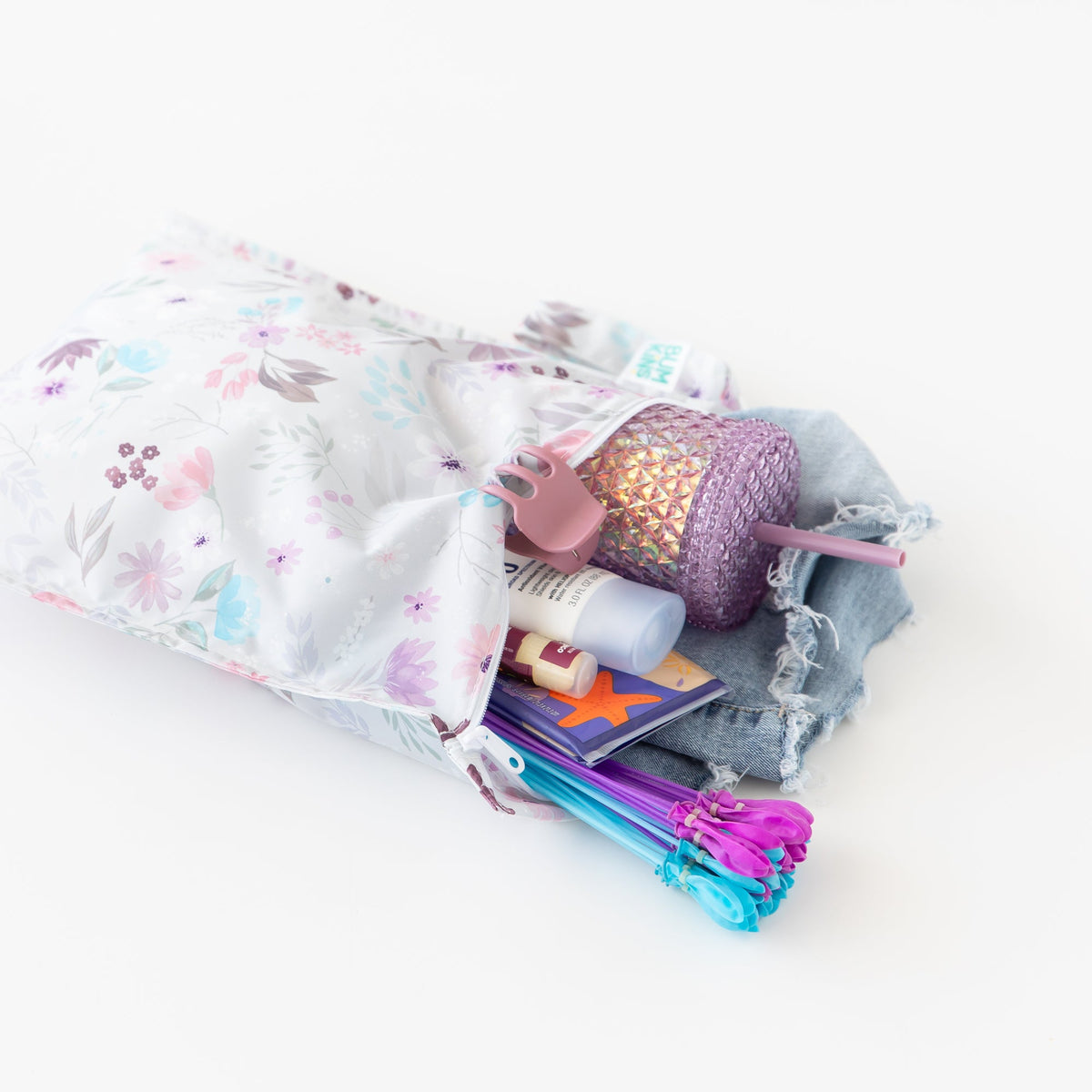 Bumkins Great Value | Floral Print Large Hanging Wet Bag For @ Home or On-The-Go