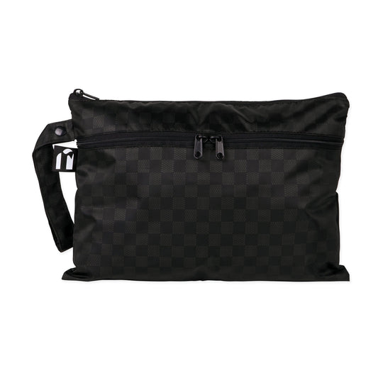 Bumkins New | Black Checker Print Wet/Dry Travel Clutch | Waterproof