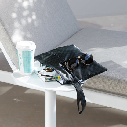 Bumkins New | Black Checker Print Wet/Dry Travel Clutch | Waterproof