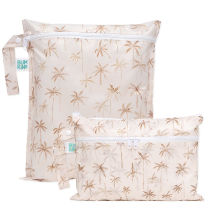 Bumkins Signature | Wet Bag + Wet/Dry Clutch Set: Palm Daze