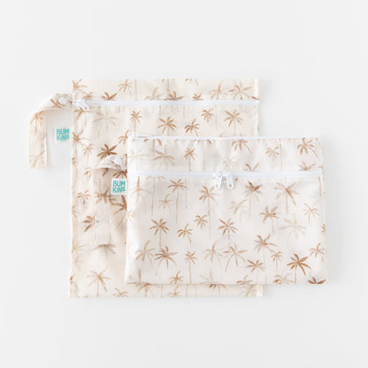 Bumkins Signature | Wet Bag + Wet/Dry Clutch Set: Palm Daze