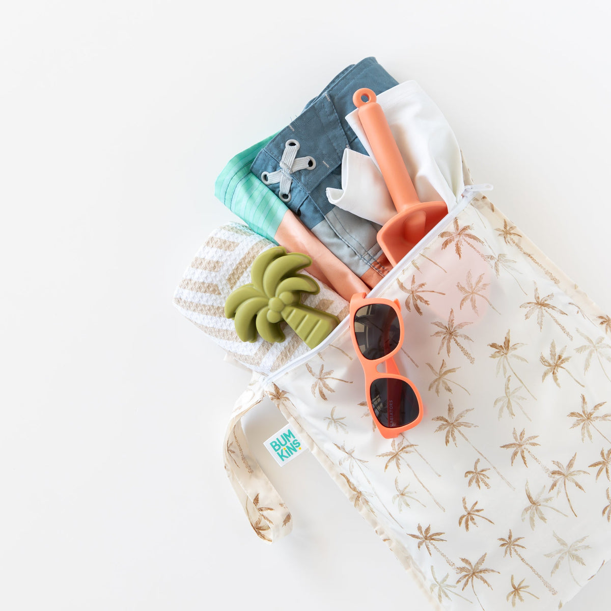 Bumkins Signature | Wet Bag + Wet/Dry Clutch Set: Palm Daze