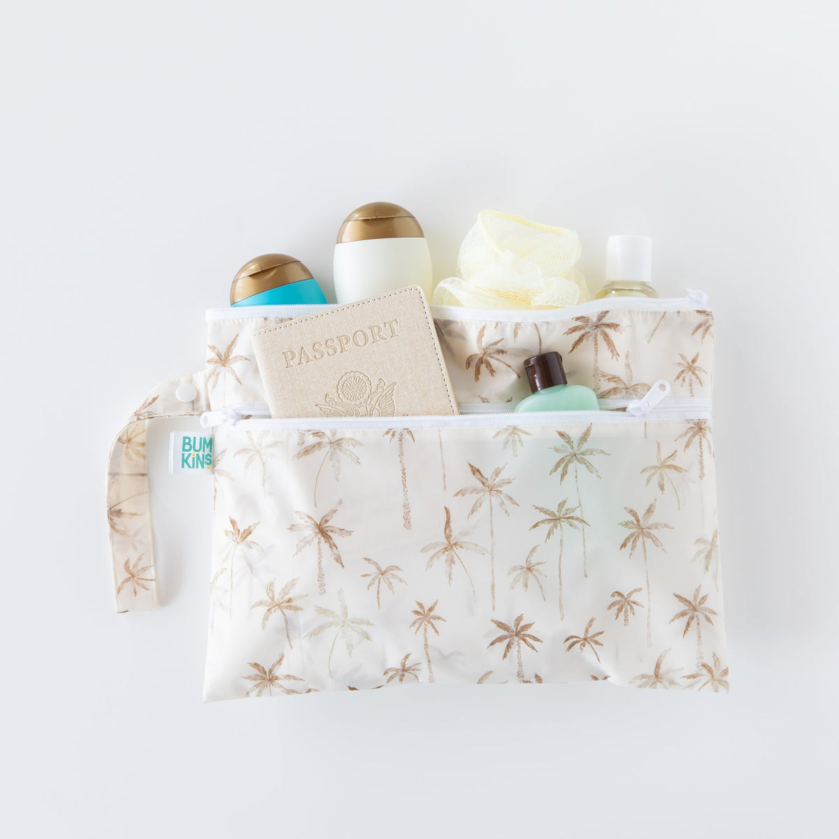 Bumkins Signature | Wet Bag + Wet/Dry Clutch Set: Palm Daze