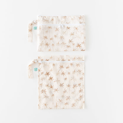 Bumkins Signature | Wet Bag + Wet/Dry Clutch Set: Palm Daze