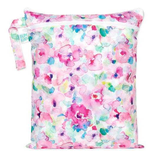 Bumkins Popular | Reusable Wet / Dry Bag, Travel Bag, Waterproof Fabric, Heat Sealed – Watercolors Baby