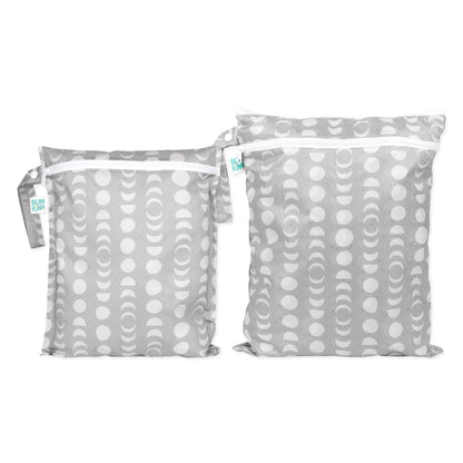Bumkins Signature | Lunar Phases 2-Piece Wet Bag + Wet/Dry Bag Set | Lightweight