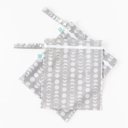 Bumkins Signature | Lunar Phases 2-Piece Wet Bag + Wet/Dry Bag Set | Lightweight