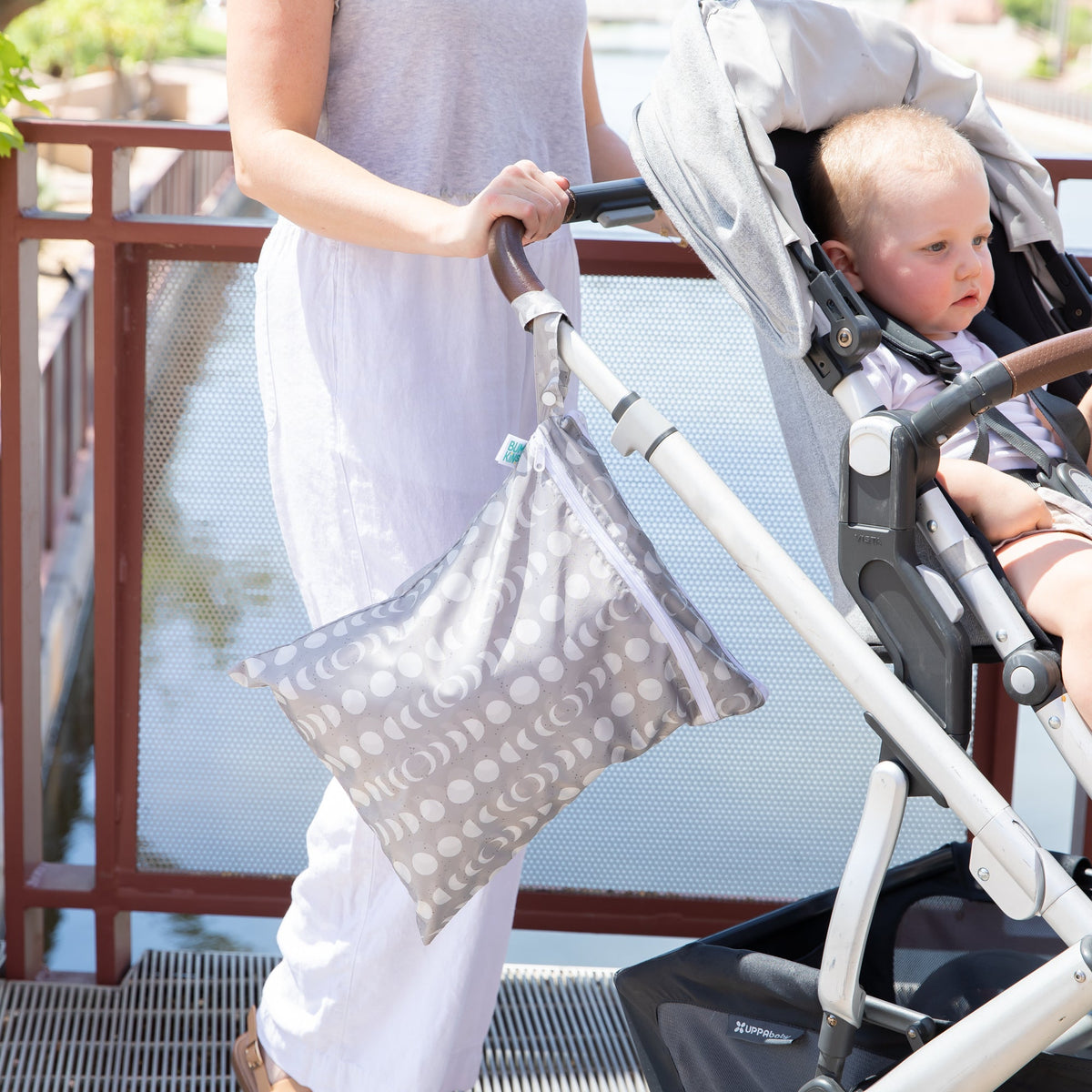 Bumkins Signature | Lunar Phases 2-Piece Wet Bag + Wet/Dry Bag Set | Lightweight