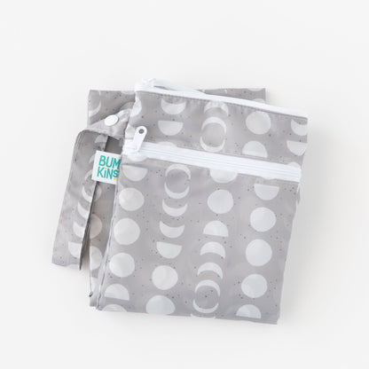 Bumkins Signature | Lunar Phases 2-Piece Wet Bag + Wet/Dry Bag Set | Lightweight