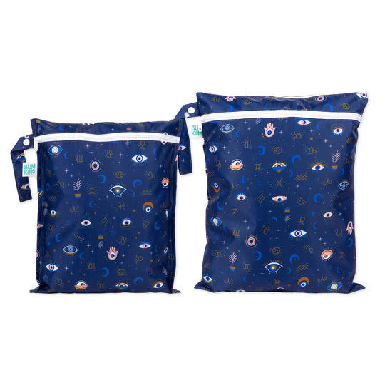 Bumkins Essential | Evil Eye Wet Bag + Wet/Dry Bag 2-Piece Set | Machine Washable