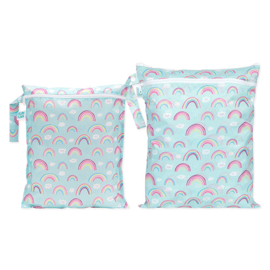 Bumkins Smart Buy | Rainbow Pattern Wet Bag and Wet/Dry Bag Set, Waterproof