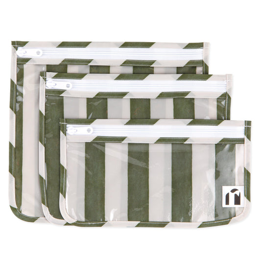 Bumkins Latest | Clear Travel Bag 3 Pack: Clubhouse Stripe