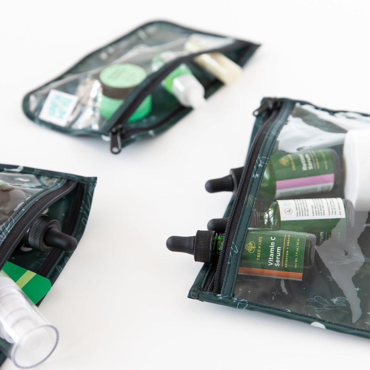 Bumkins Everyday | Starry Cactus Clear Travel Bag 3 Pack, TSA-Friendly