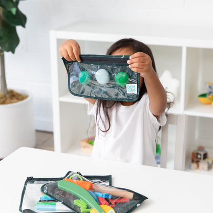 Bumkins Everyday | Starry Cactus Clear Travel Bag 3 Pack, TSA-Friendly