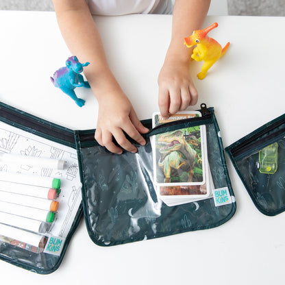 Bumkins Everyday | Starry Cactus Clear Travel Bag 3 Pack, TSA-Friendly