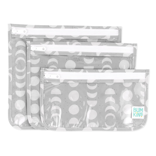 Bumkins Best Price | TSA-Friendly, Waterproof Clear Travel Bag 3 Pack, Lunar Phase
