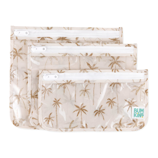 Bumkins Popular | Clear Travel Bag 3 Pack: Palm Daze