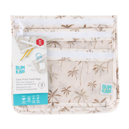 Bumkins Popular | Clear Travel Bag 3 Pack: Palm Daze