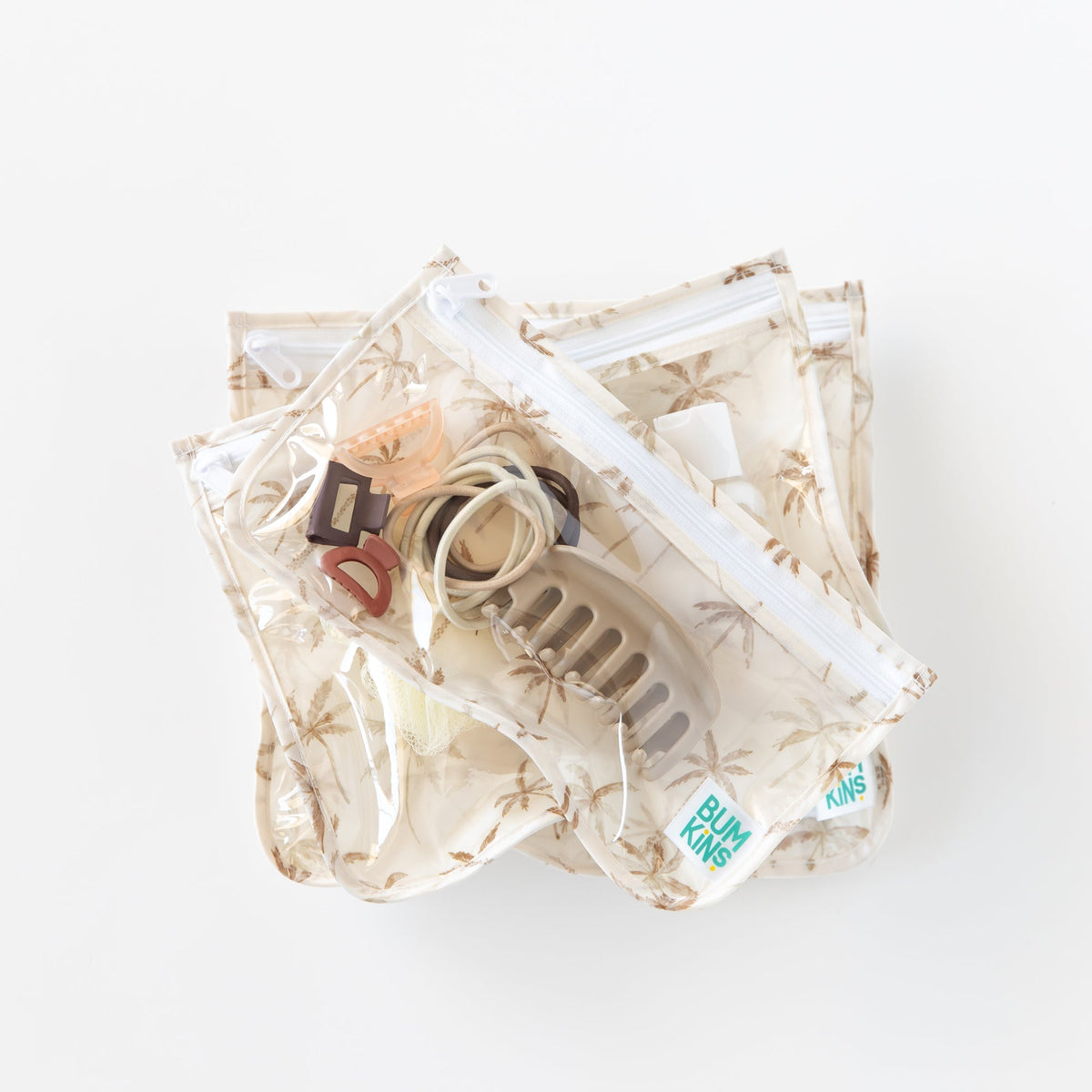 Bumkins Popular | Clear Travel Bag 3 Pack: Palm Daze